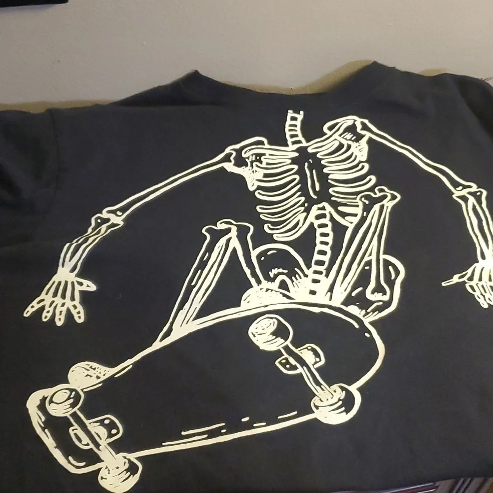 Gymboree Skaterboard Skeleton Long Sleeve Kid's Tee Shirt Size 10